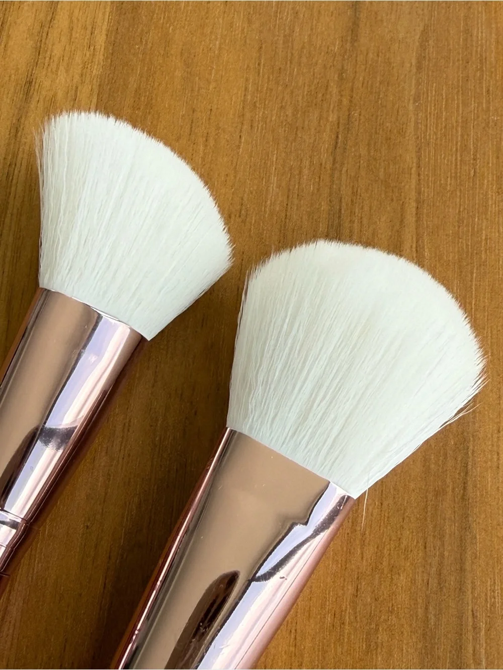 ELF Rose Gold Handle Makeup Blush Brushes with White Bristles (Set of 2)